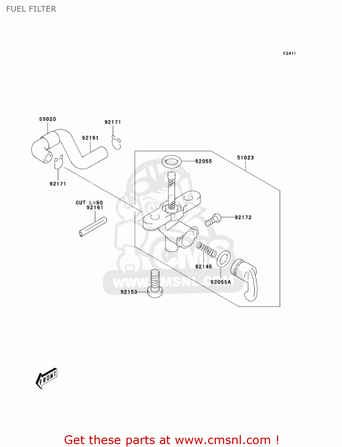 FUEL FILTER KDX50-A3 KDX50 2005 USA CANADA