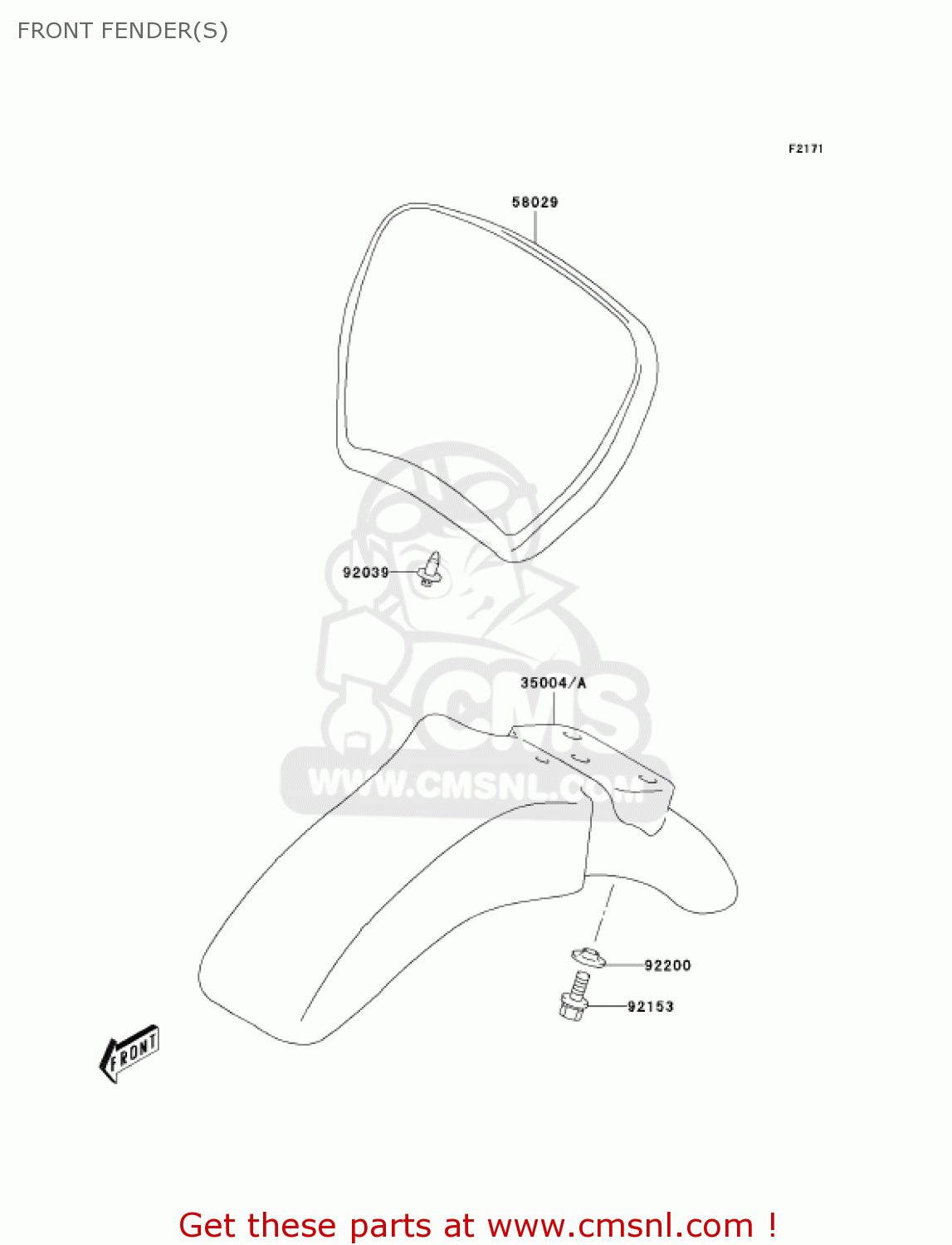FRONT FENDER(S) KDX50-A3 KDX50 2005 USA CANADA