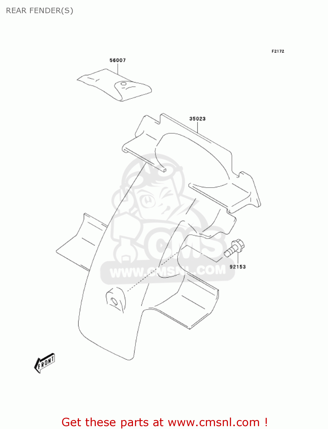 REAR FENDER(S) KDX50-A3 KDX50 2005 USA CANADA