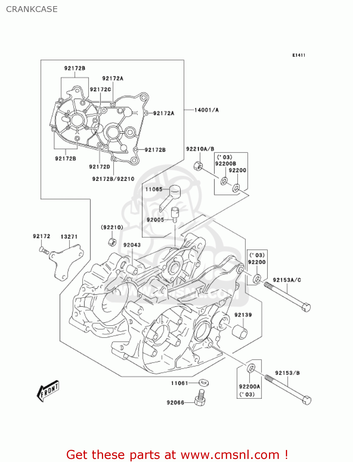 CRANKCASE KDX50-A3 KDX50 2005 USA CANADA