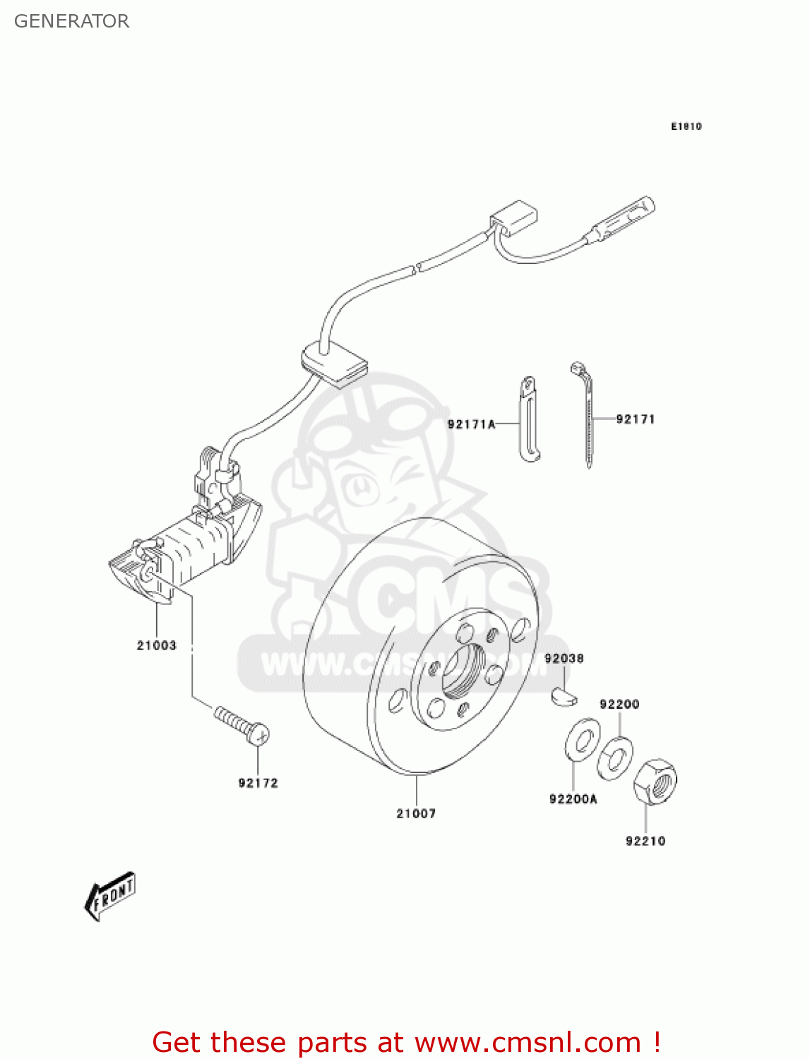 GENERATOR KDX50A6F KDX50 2006 USA CANADA