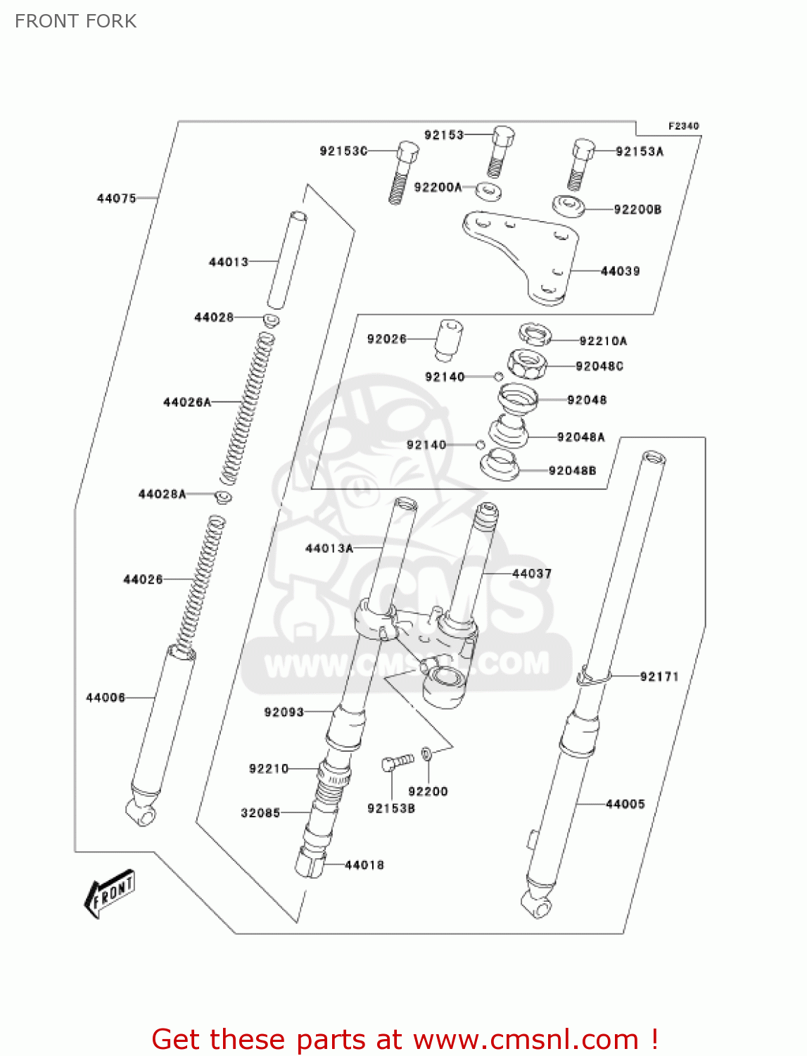FRONT FORK KDX50A6F KDX50 2006 USA CANADA
