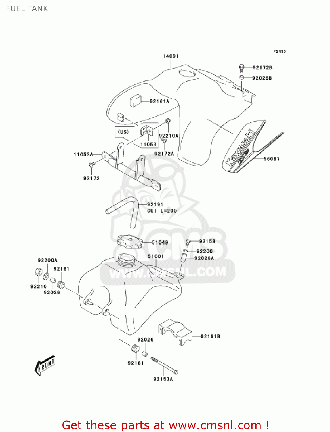 FUEL TANK KDX50A6F KDX50 2006 USA CANADA