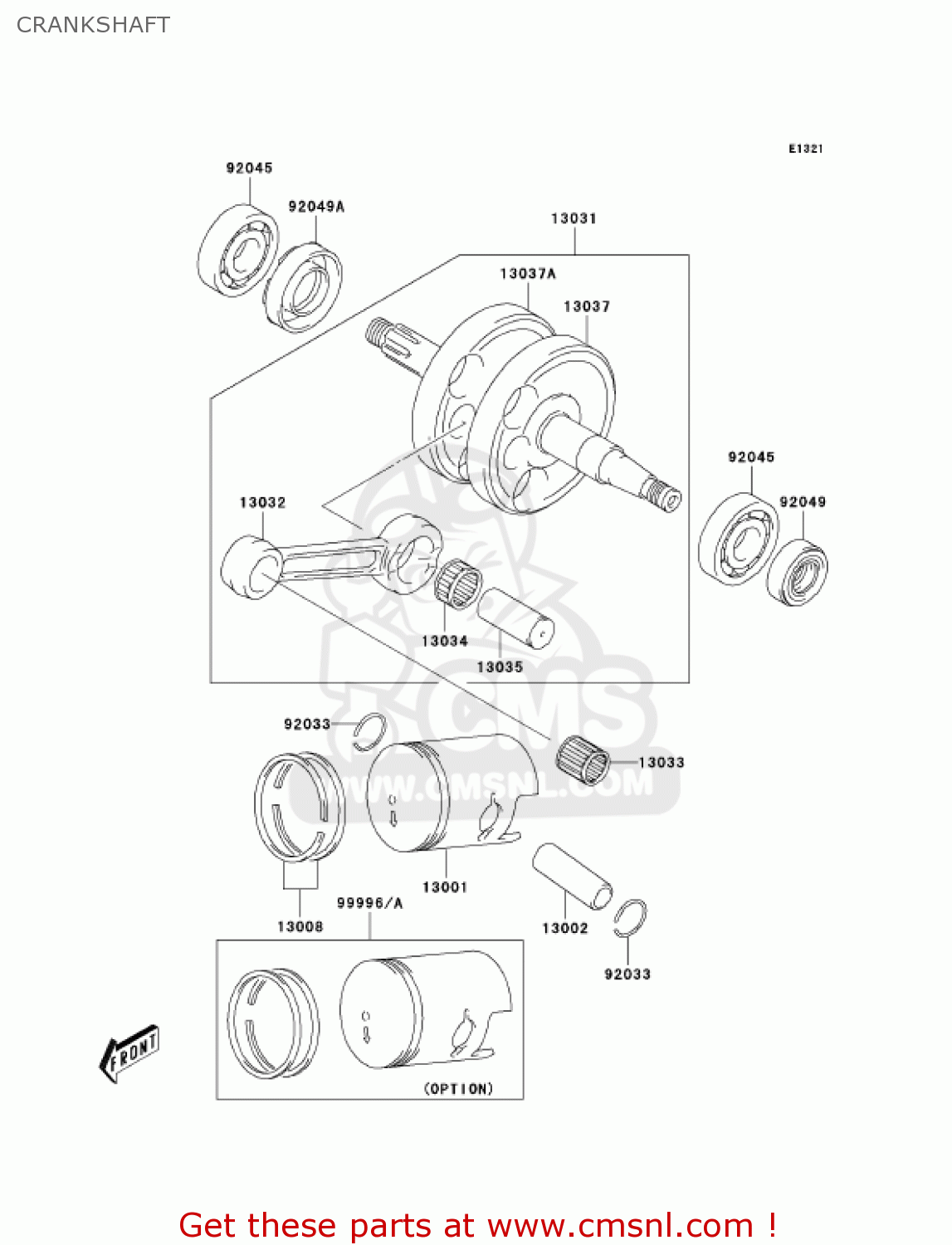 CRANKSHAFT KDX50A6F KDX50 2006 USA CANADA