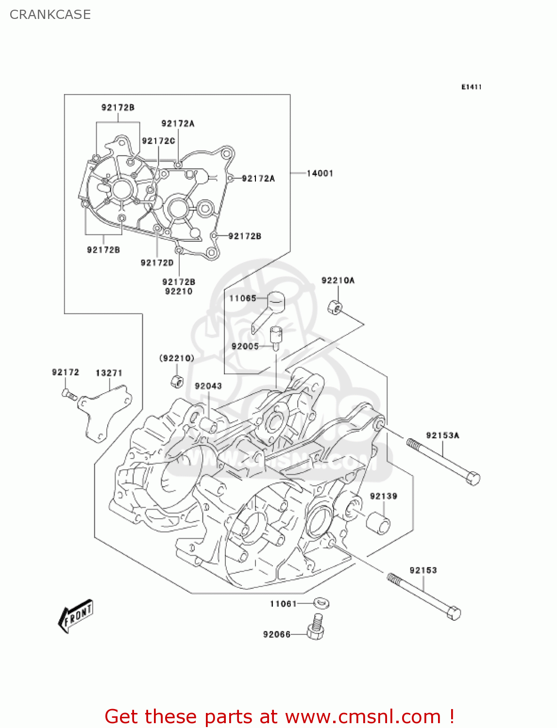 CRANKCASE KDX50A6F KDX50 2006 USA CANADA