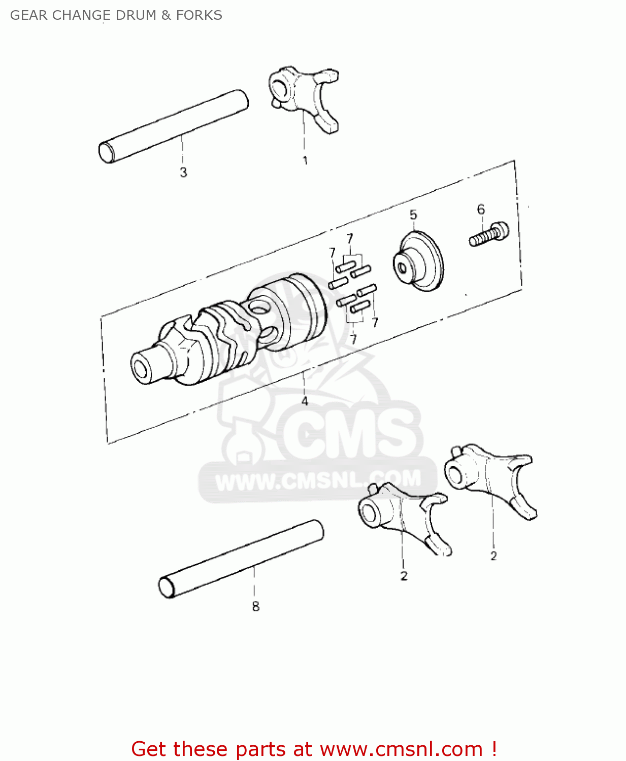GEAR CHANGE DRUM & FORKS KDX80-A1 KDX80 1980 AUSTRIA