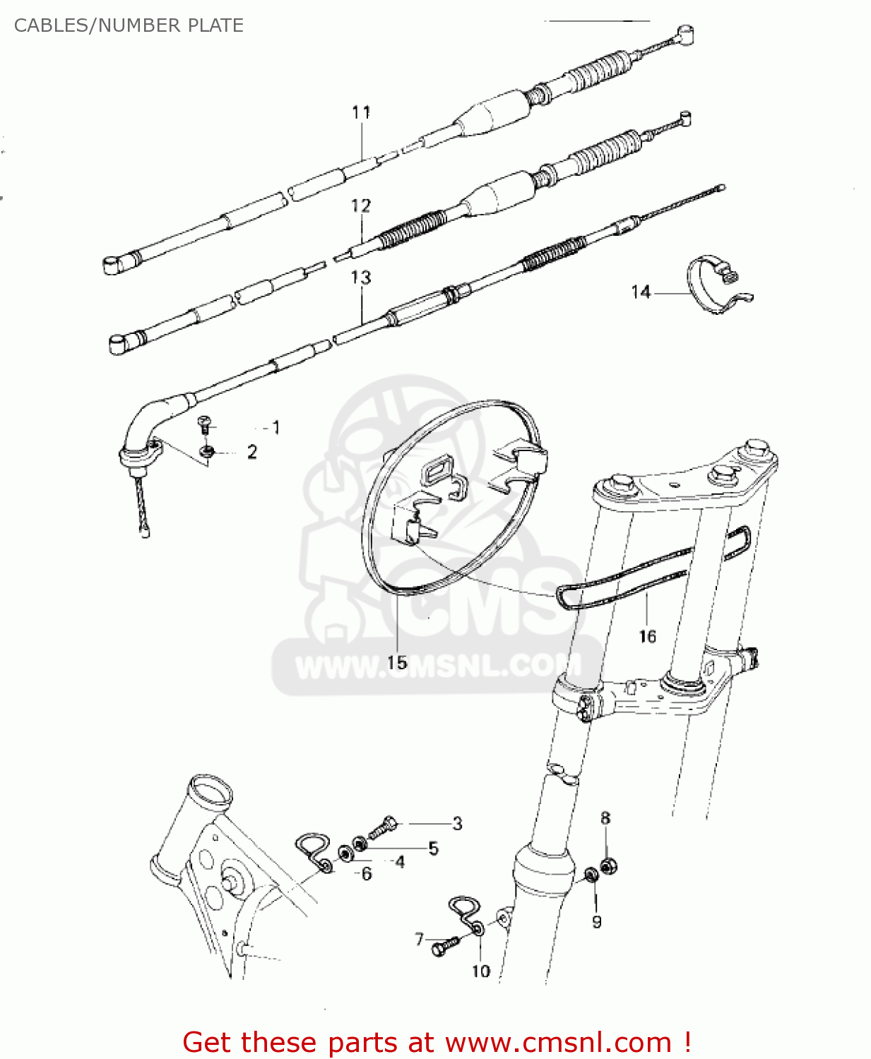 CABLES/NUMBER PLATE KDX80-A1 KDX80 1980 AUSTRIA