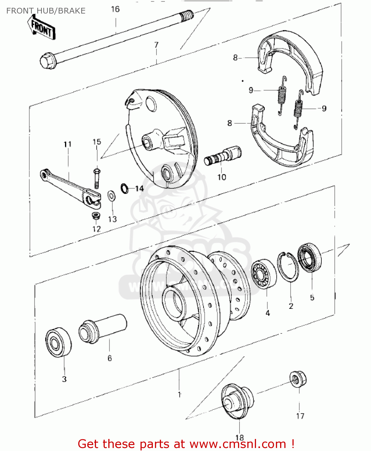 FRONT HUB/BRAKE KDX80-A1 KDX80 1980 AUSTRIA