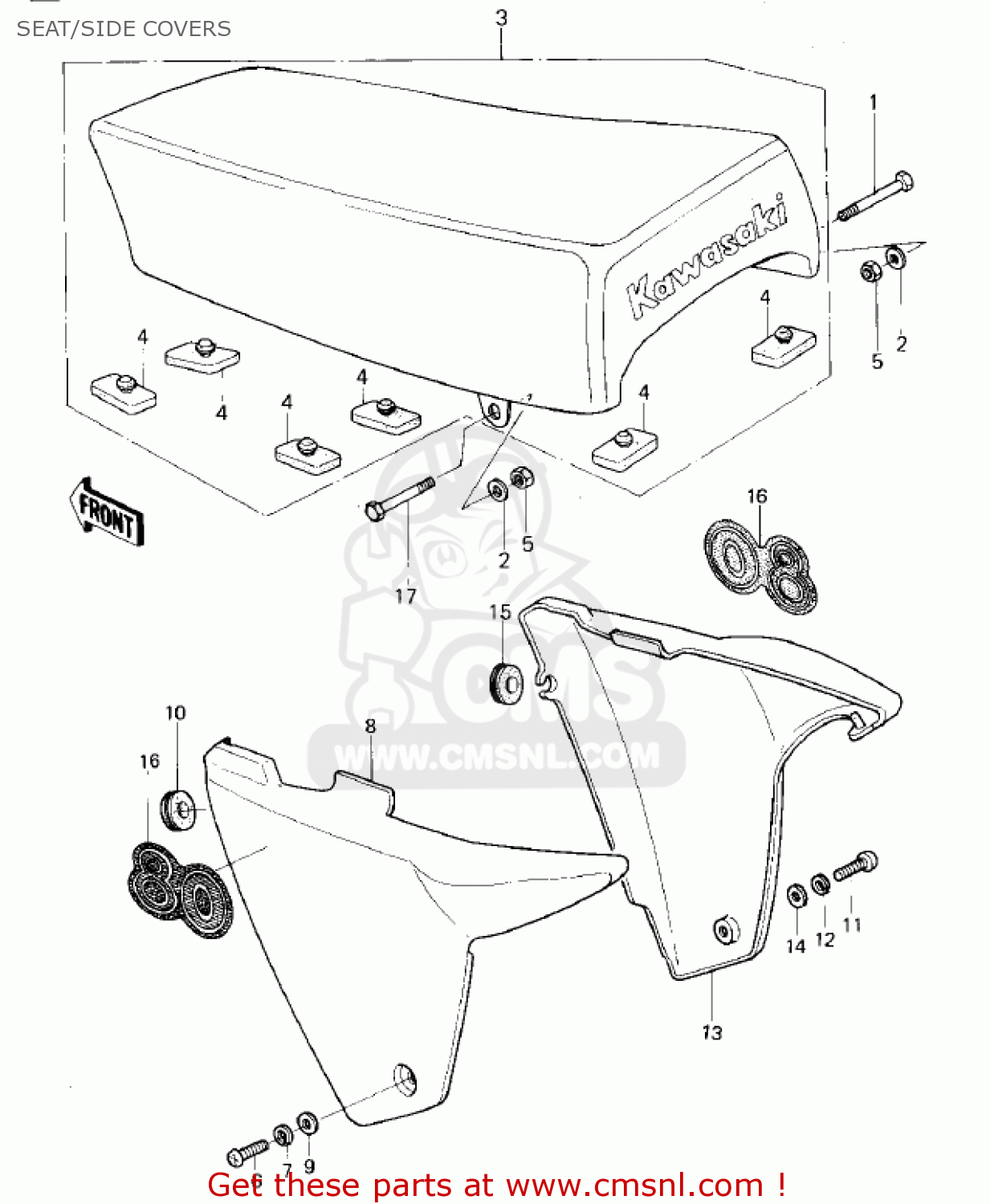 SEAT/SIDE COVERS KDX80-A1 KDX80 1980 AUSTRIA
