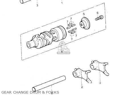 GEAR CHANGE DRUM & FORKS - KDX80-A1 KDX80 1980 AUSTRIA