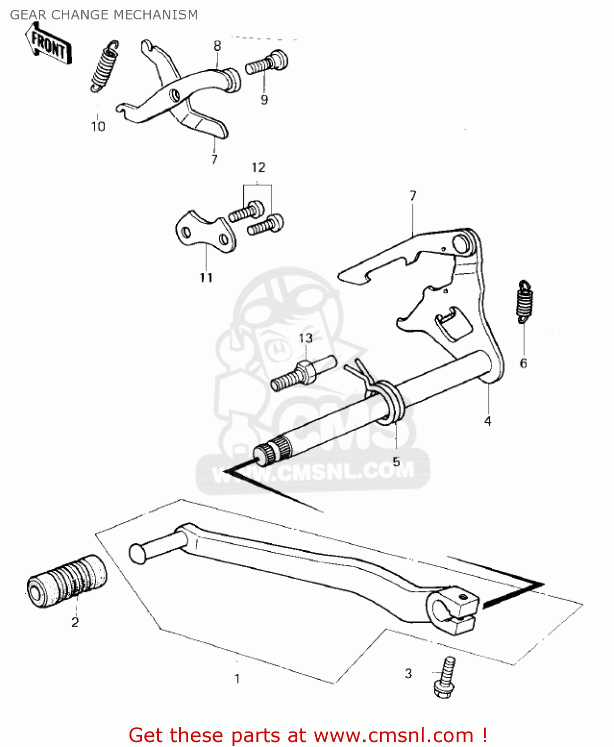 GEAR CHANGE MECHANISM KDX80-A2 KDX80 1981 AUSTRIA