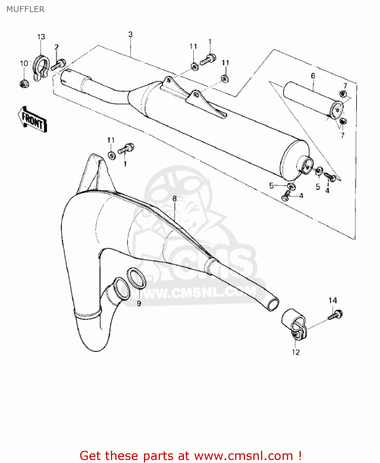 MUFFLER KDX80-A2 KDX80 1981 AUSTRIA