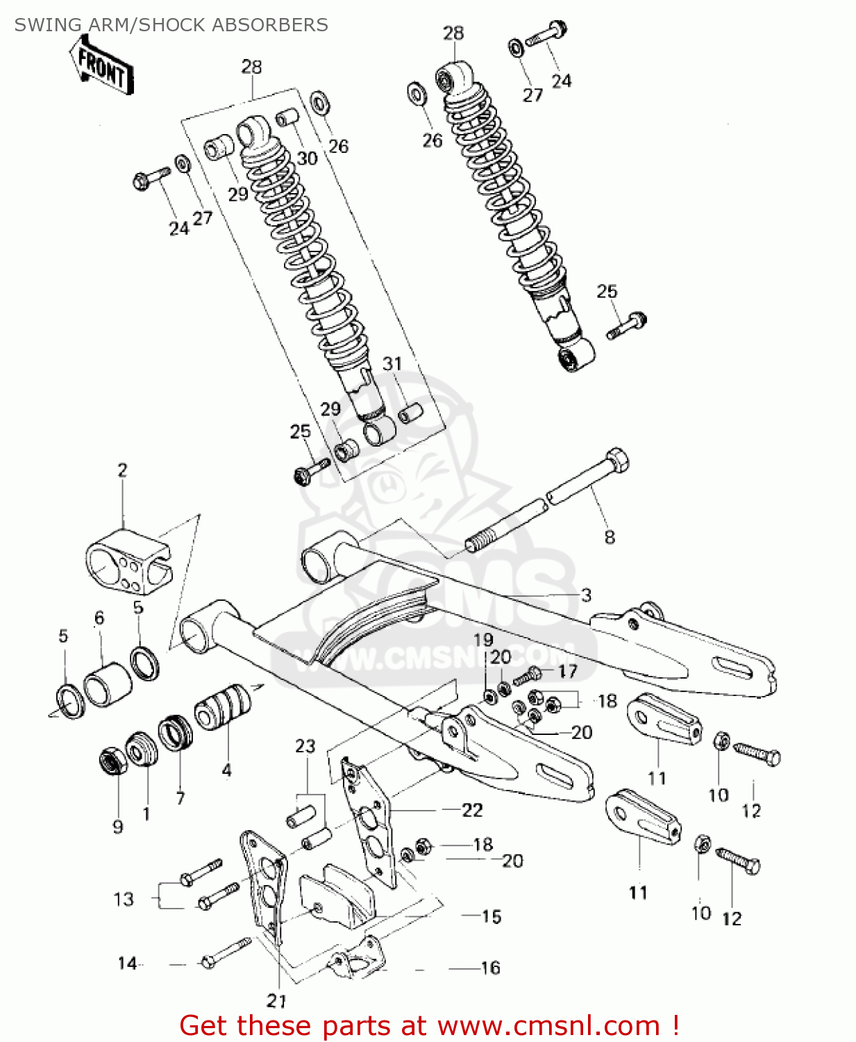 SWING ARM/SHOCK ABSORBERS KDX80-A2 KDX80 1981 AUSTRIA