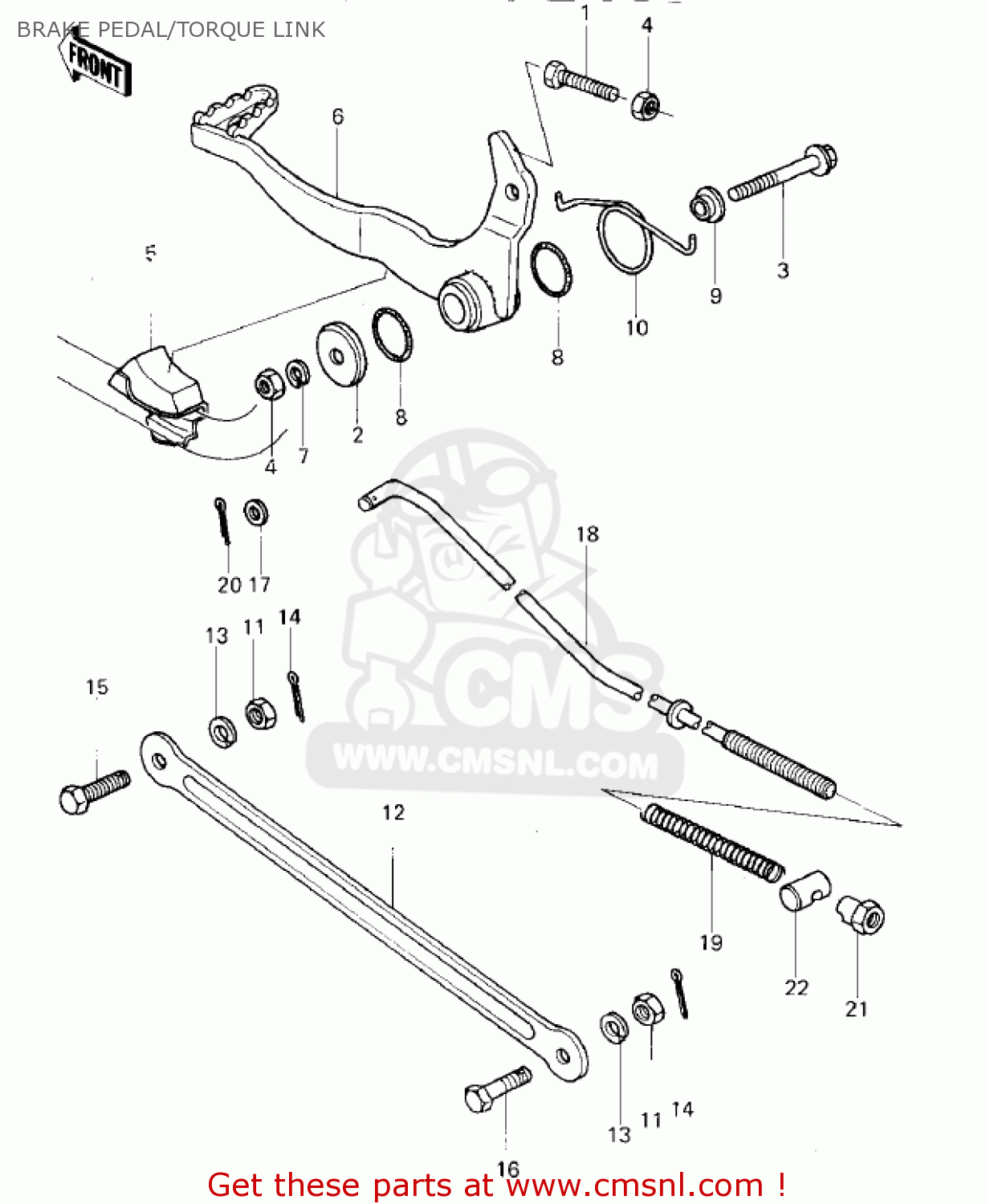 BRAKE PEDAL/TORQUE LINK KDX80-A2 KDX80 1981 AUSTRIA