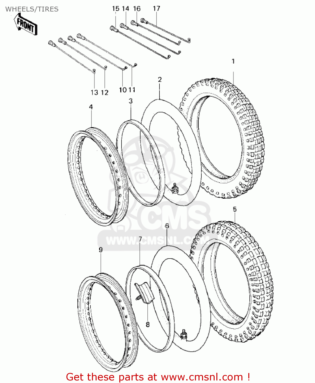 WHEELS/TIRES KDX80-A2 KDX80 1981 AUSTRIA