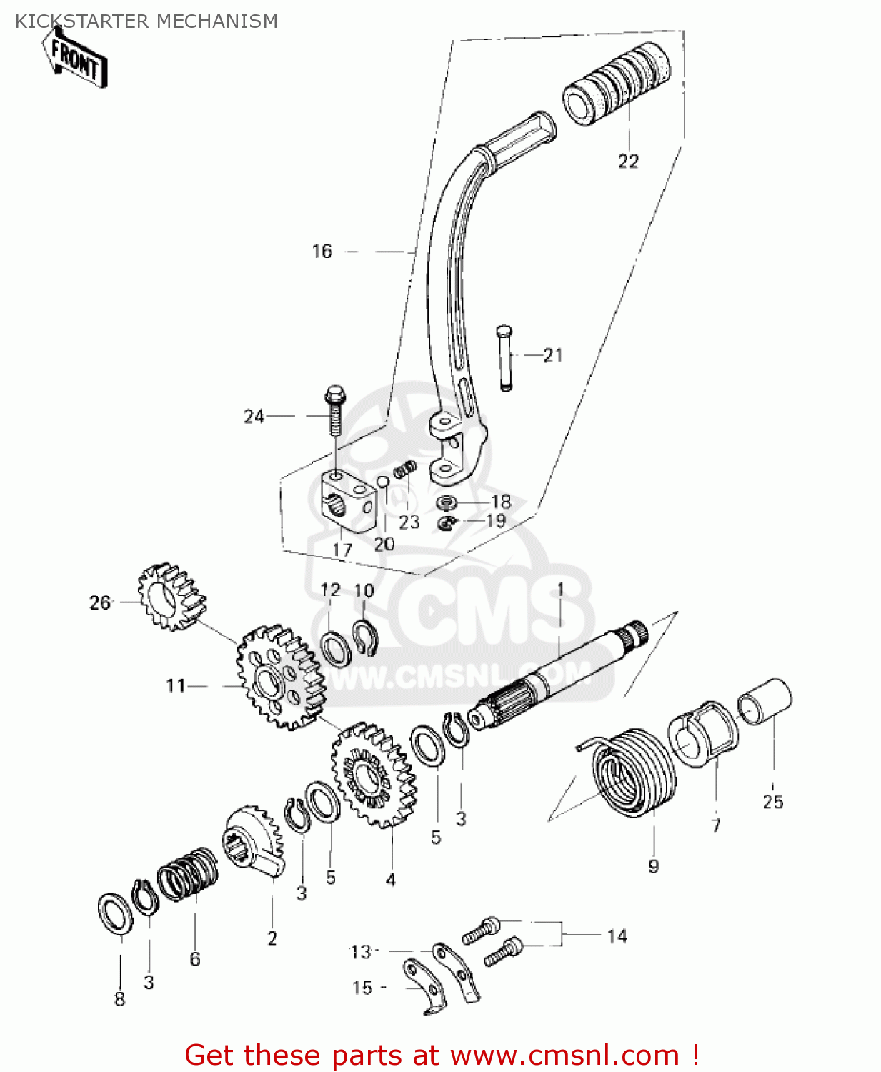 KICKSTARTER MECHANISM KDX80-A2 KDX80 1981 AUSTRIA