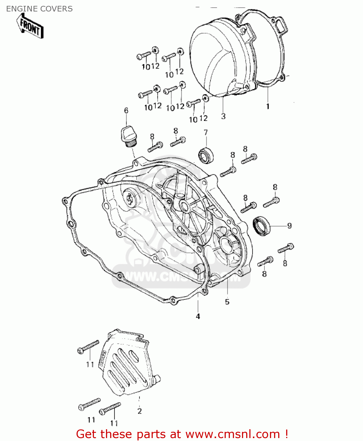ENGINE COVERS KDX80-A2 KDX80 1981 AUSTRIA