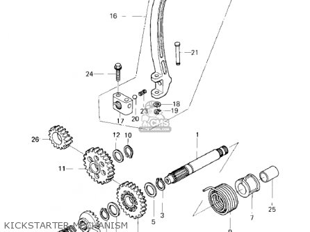 KICKSTARTER MECHANISM - KDX80-A2 KDX80 1981 AUSTRIA