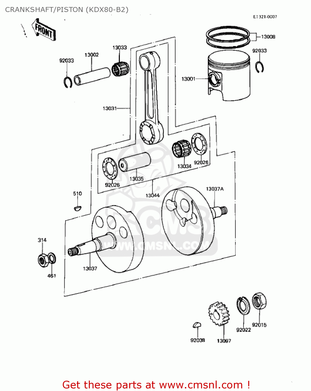 CRANKSHAFT/PISTON (KDX80-B2) KDX80-B2 KDX80 1982 USA CANADA