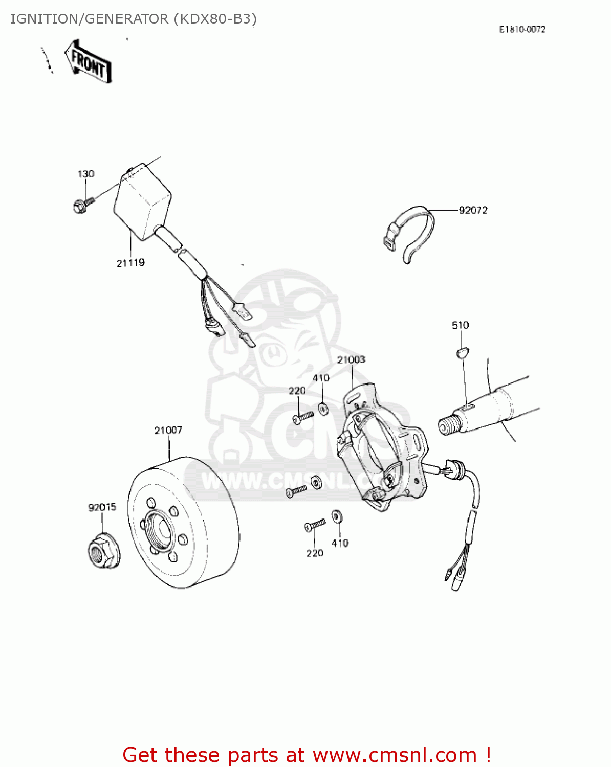 IGNITION/GENERATOR (KDX80-B3) KDX80-B2 KDX80 1982 USA CANADA