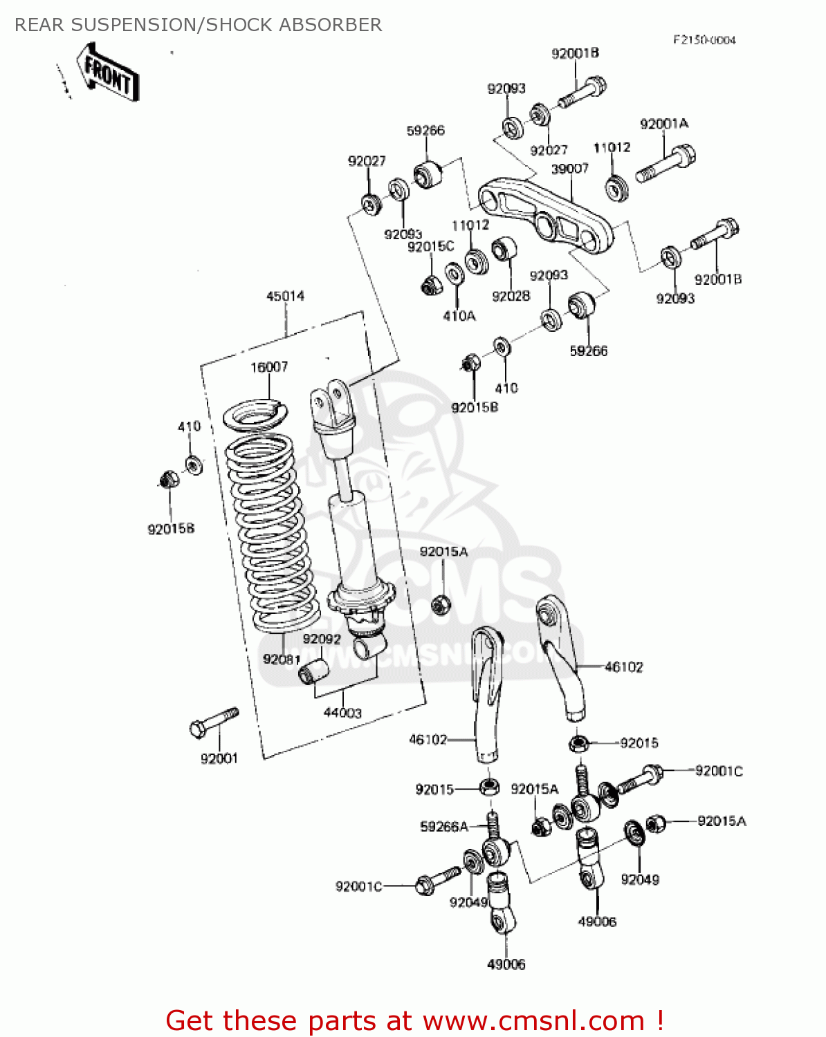 REAR SUSPENSION/SHOCK ABSORBER KDX80-B2 KDX80 1982 USA CANADA