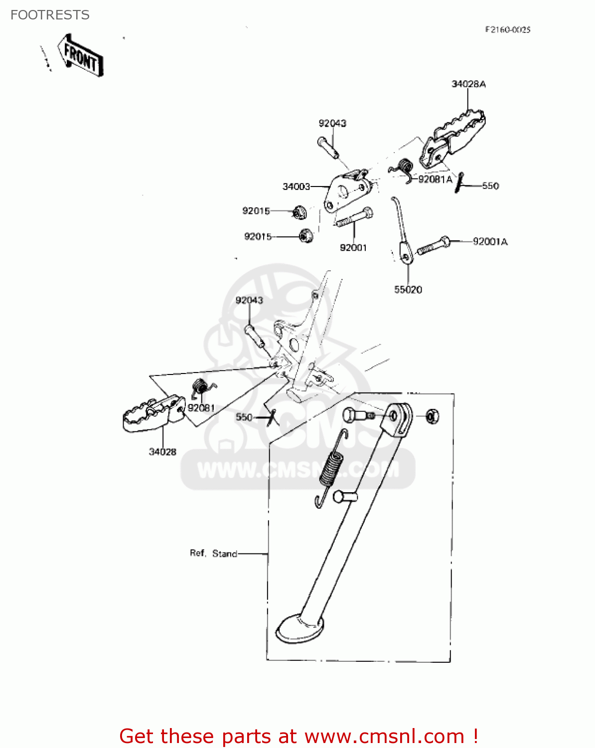 FOOTRESTS KDX80-B2 KDX80 1982 USA CANADA