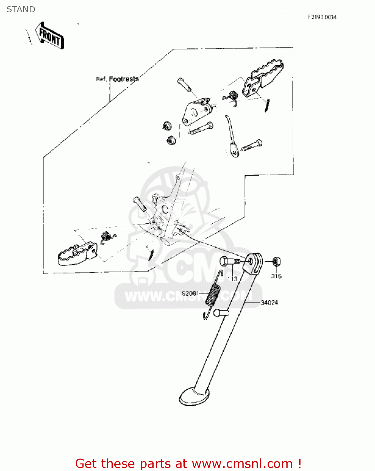 STAND KDX80-B2 KDX80 1982 USA CANADA