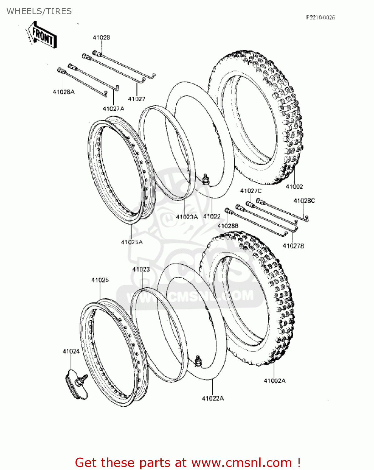 WHEELS/TIRES KDX80-B2 KDX80 1982 USA CANADA