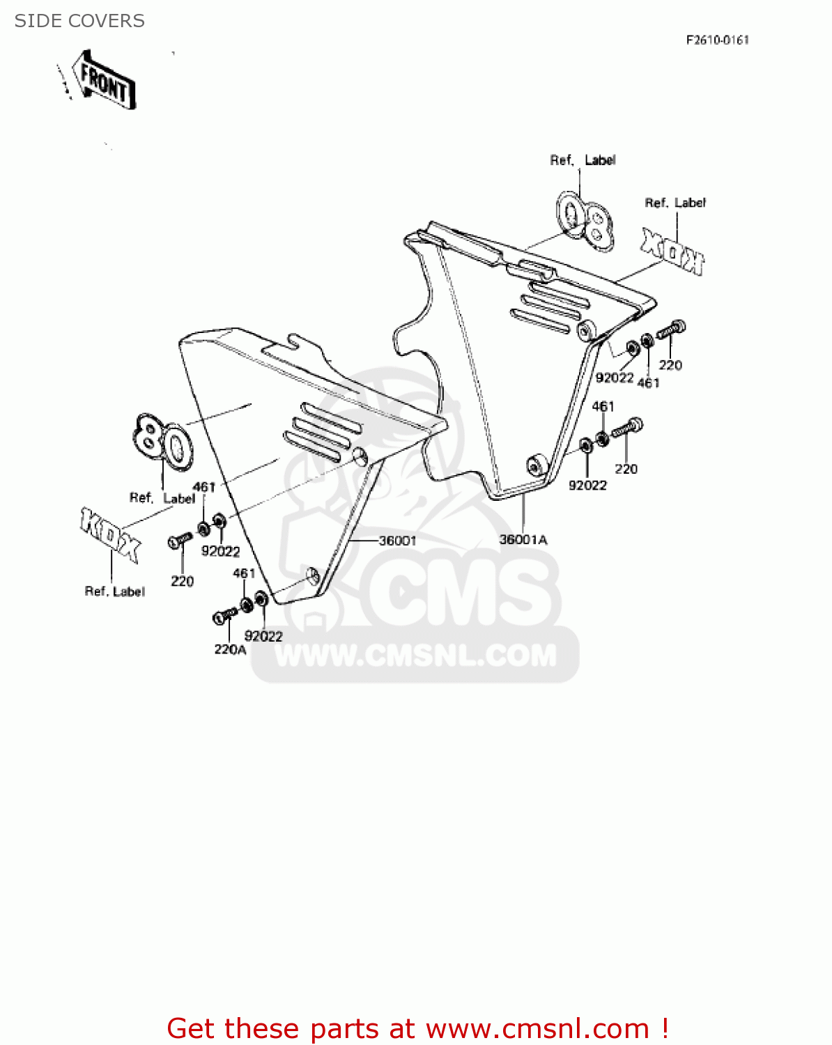 SIDE COVERS KDX80-B2 KDX80 1982 USA CANADA