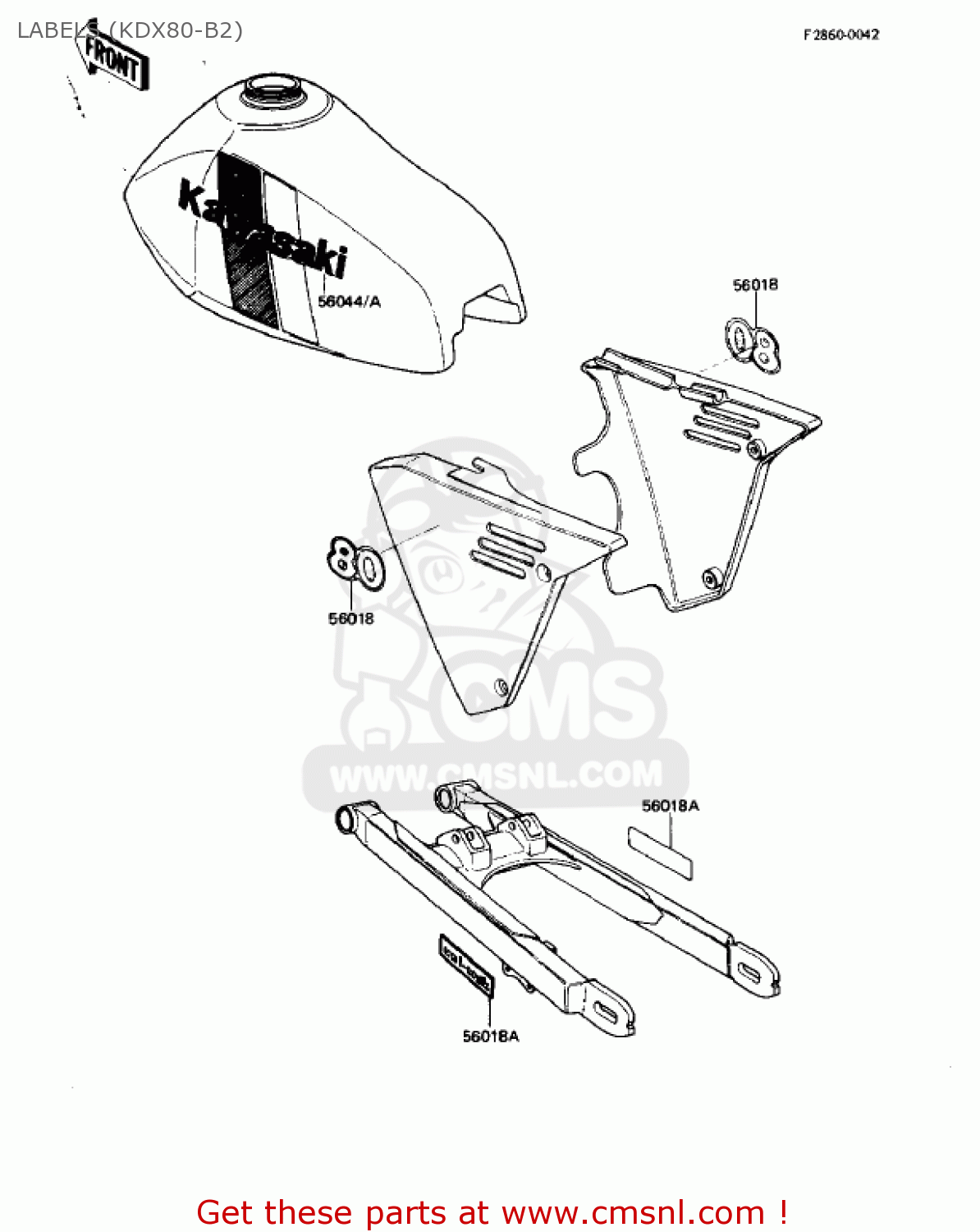 LABELS (KDX80-B2) KDX80-B2 KDX80 1982 USA CANADA
