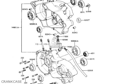 CRANKCASE - KDX80-B2 KDX80 1982 USA CANADA