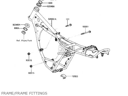 FRAME/FRAME FITTINGS - KDX80-B2 KDX80 1982 USA CANADA