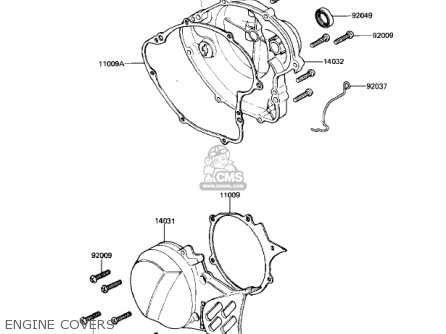 ENGINE COVERS - KDX80-B2 KDX80 1982 USA CANADA
