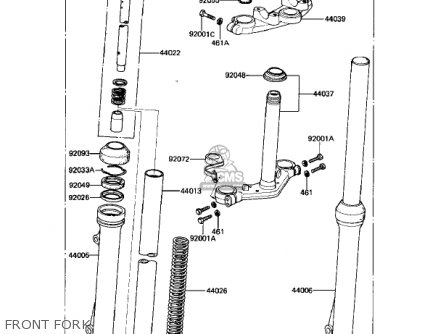 FRONT FORK - KDX80-B2 KDX80 1982 USA CANADA