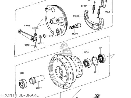 FRONT HUB/BRAKE - KDX80-B2 KDX80 1982 USA CANADA