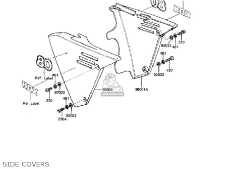 SIDE COVERS - KDX80-B2 KDX80 1982 USA CANADA