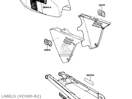 LABELS (KDX80-B2) - KDX80-B2 KDX80 1982 USA CANADA