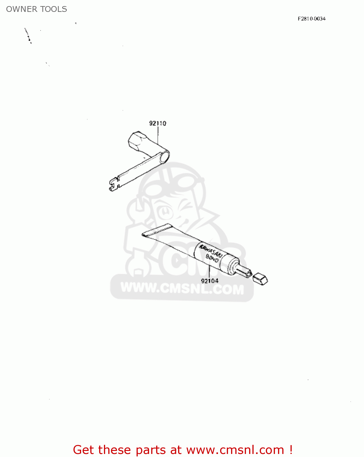 OWNER TOOLS KDX80-B3 KDX80 1983 USA CANADA