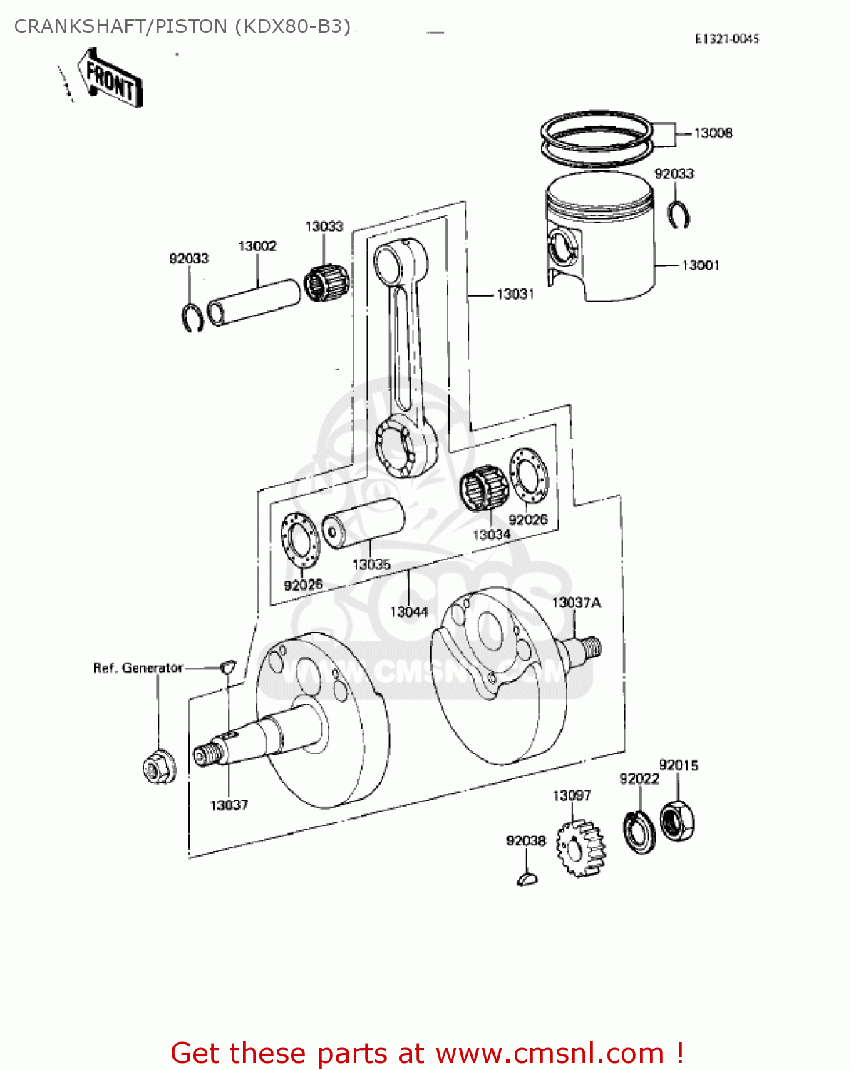 CRANKSHAFT/PISTON (KDX80-B3) KDX80-B3 KDX80 1983 USA CANADA