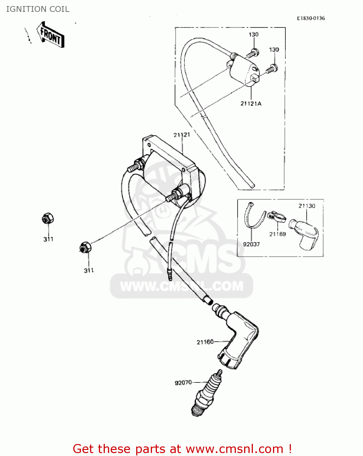 IGNITION COIL KDX80-B3 KDX80 1983 USA CANADA