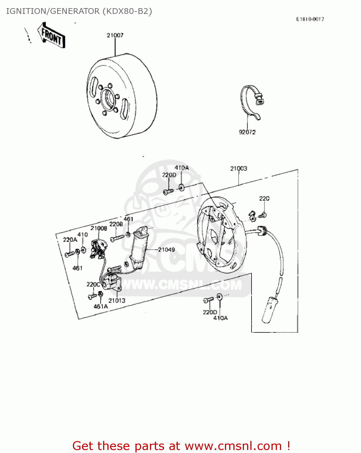 IGNITION/GENERATOR (KDX80-B2) KDX80-B3 KDX80 1983 USA CANADA