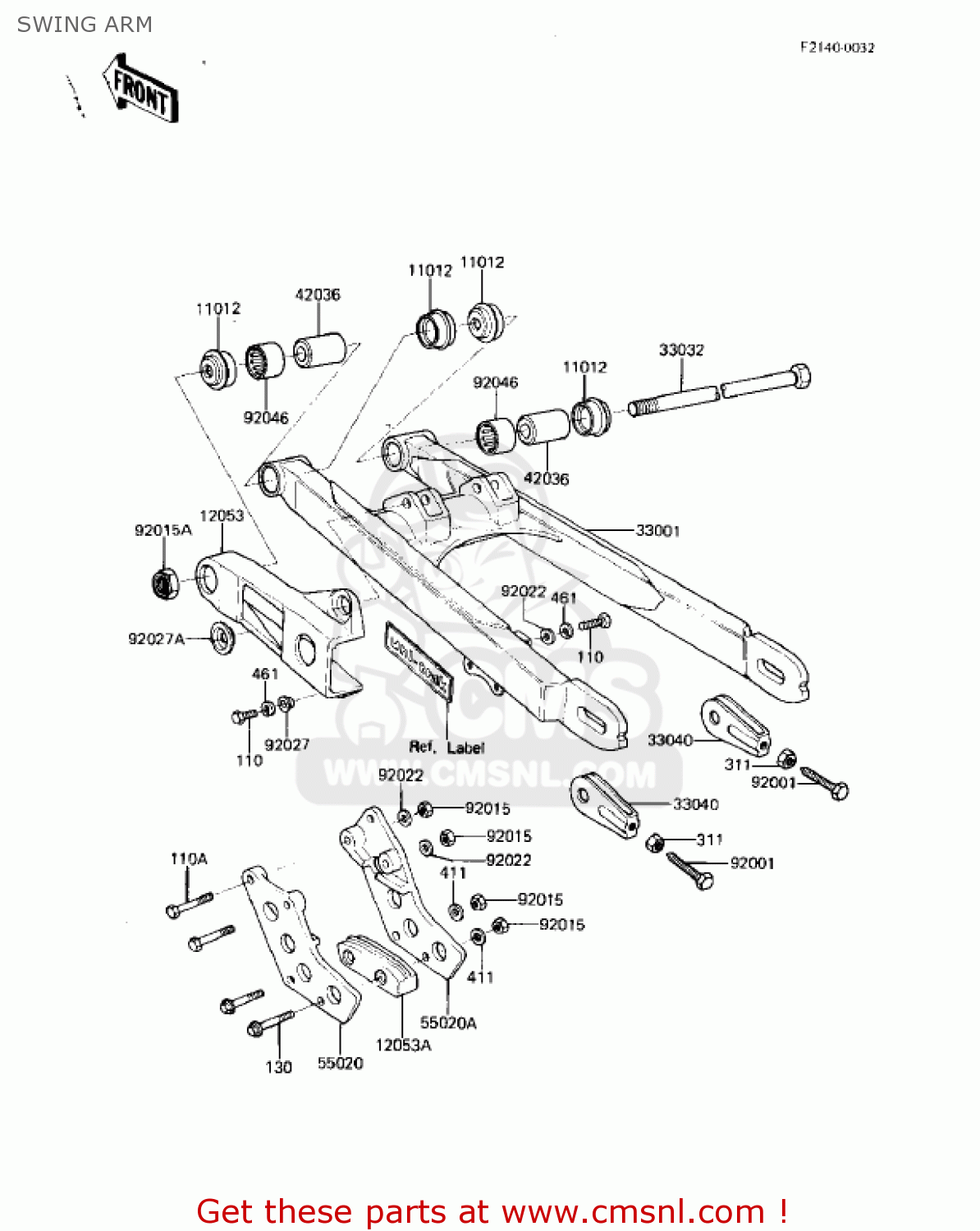 SWING ARM KDX80-B3 KDX80 1983 USA CANADA