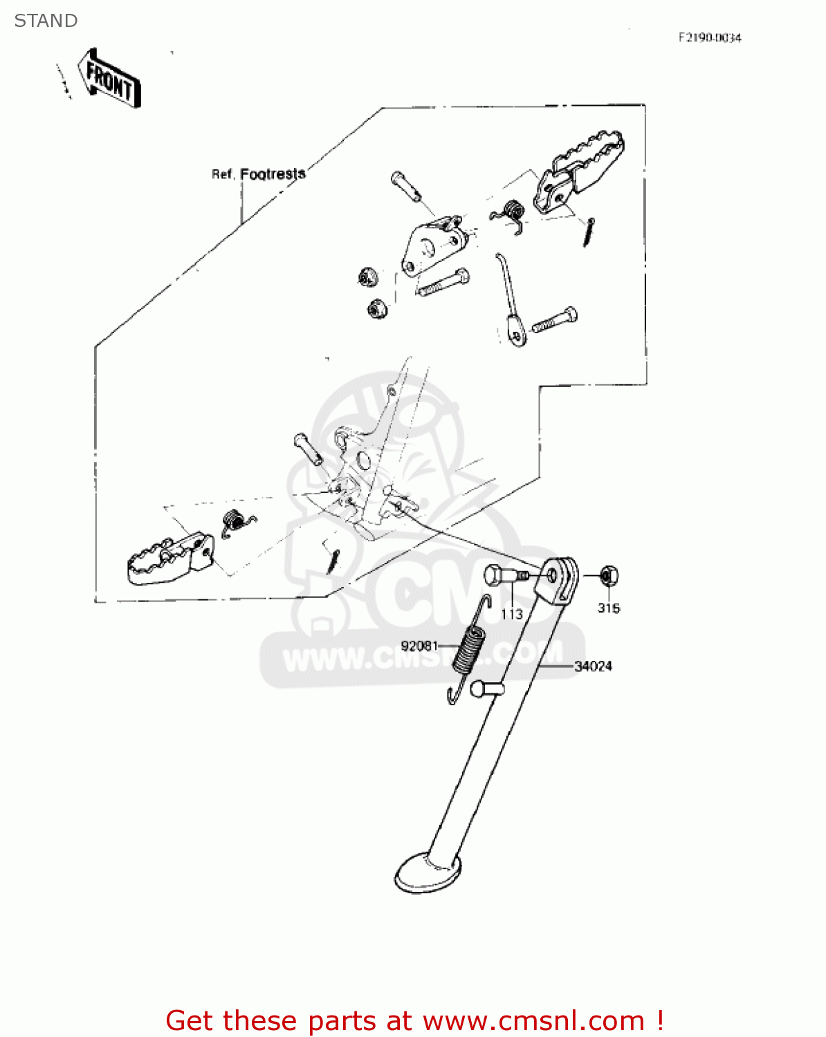 STAND KDX80-B3 KDX80 1983 USA CANADA