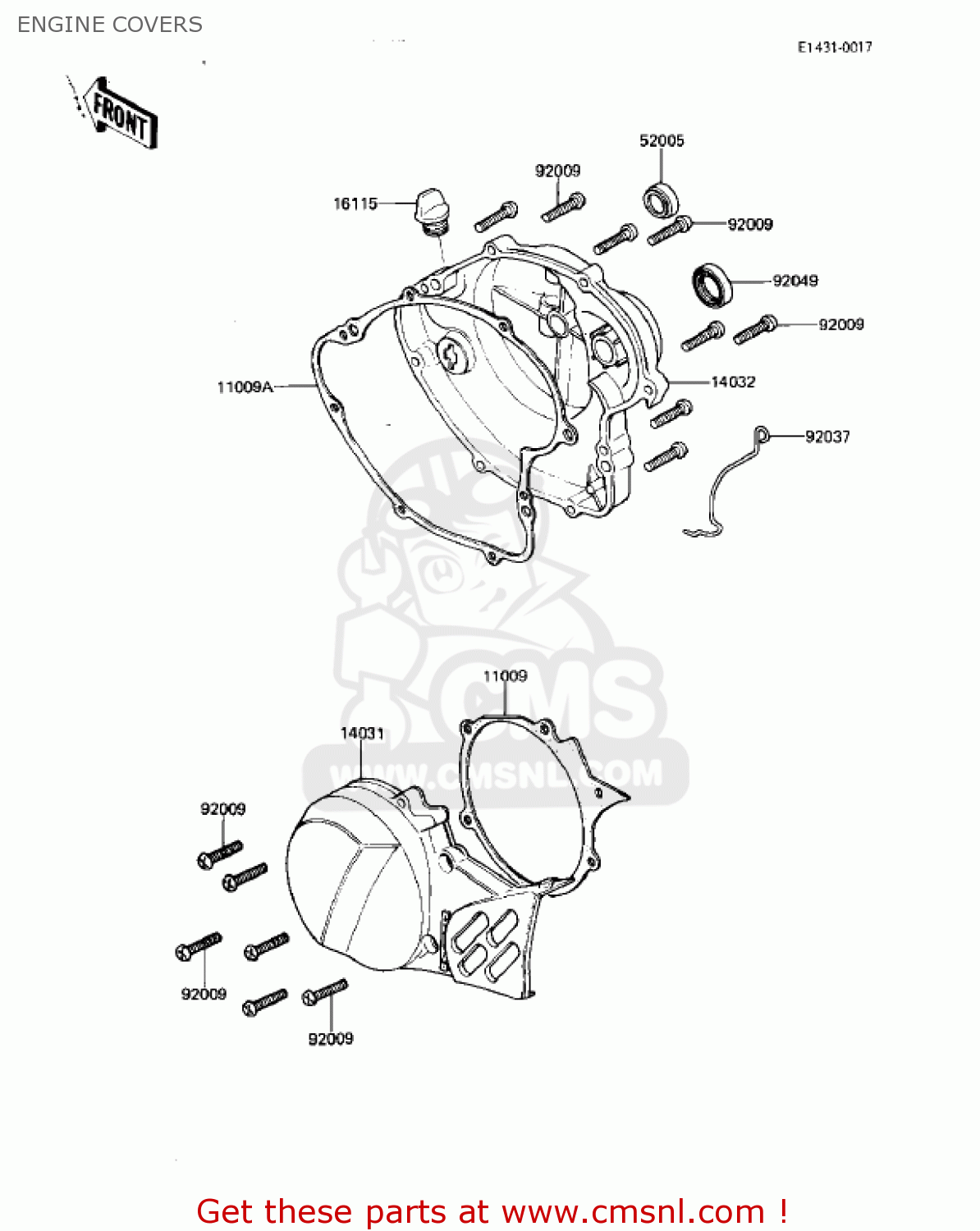 ENGINE COVERS KDX80-B3 KDX80 1983 USA CANADA