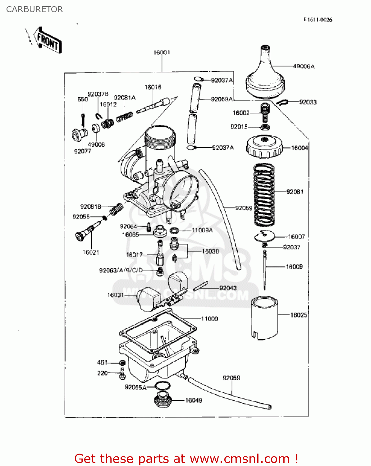 CARBURETOR KDX80-B3 KDX80 1983 USA CANADA