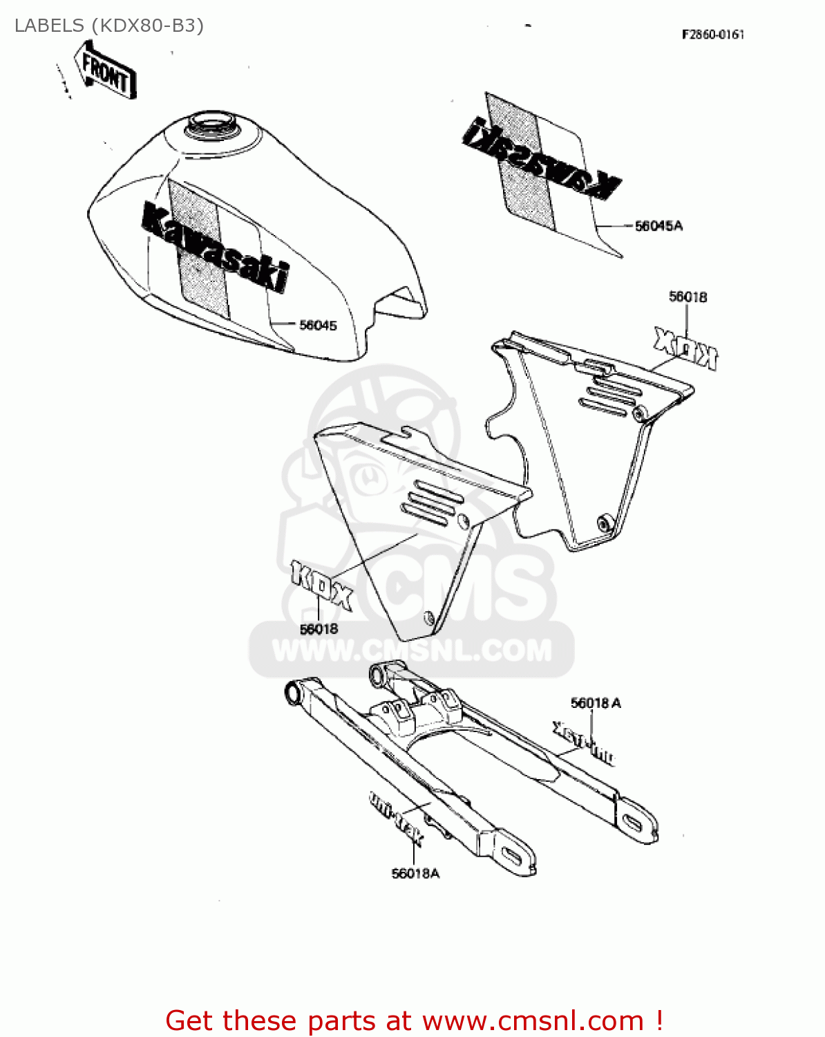 LABELS (KDX80-B3) KDX80-B3 KDX80 1983 USA CANADA