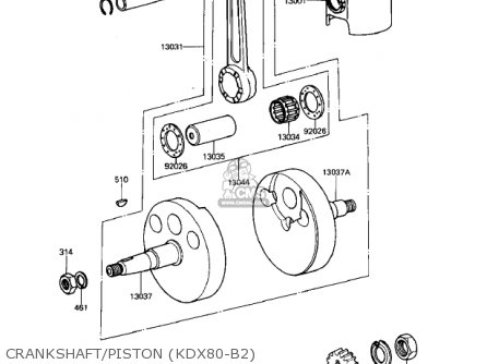 CRANKSHAFT/PISTON (KDX80-B2) - KDX80-B3 KDX80 1983 USA CANADA