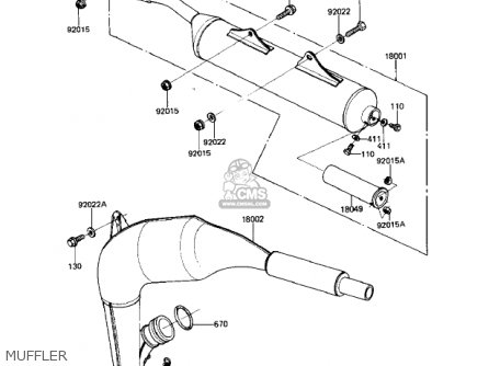 MUFFLER - KDX80-B3 KDX80 1983 USA CANADA