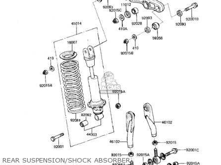 REAR SUSPENSION/SHOCK ABSORBER - KDX80-B3 KDX80 1983 USA CANADA