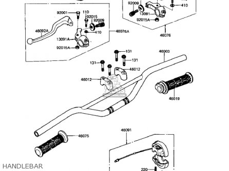 HANDLEBAR - KDX80-B3 KDX80 1983 USA CANADA
